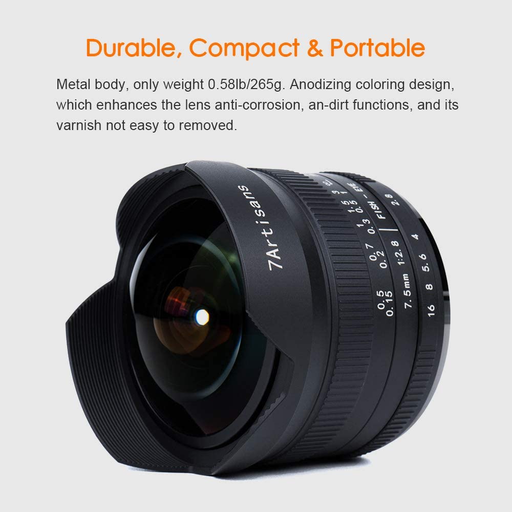 7artisans 7.5mm F2.8 II V2.0 APS-C Format Fisheye Lens for Sony E