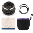 Pergear 35mm F1.6 Manual Focus Prime Fixed Lens for Sony/Fuji and M4/3 Cameras