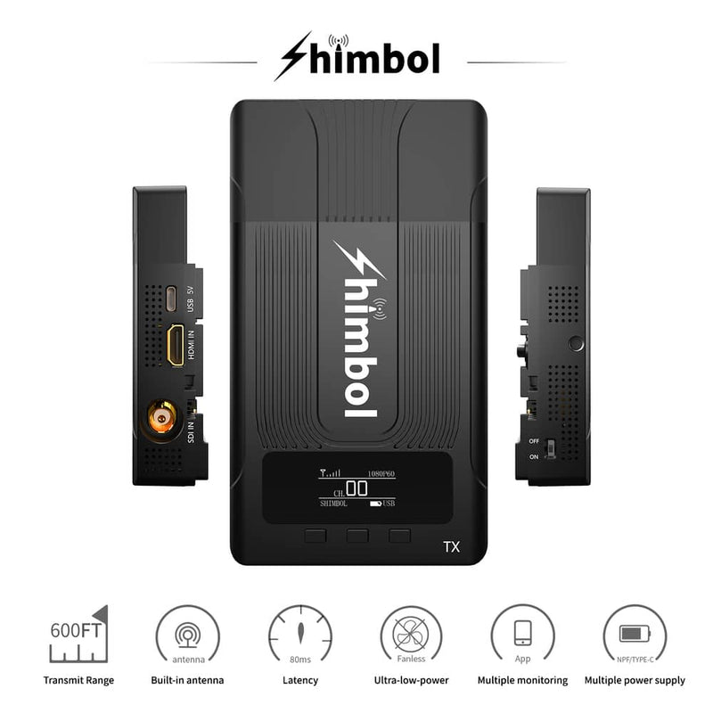 【2021 Upgraded】Shimbol ZOlink 600S 1080P60 HDMI&SDI Wireless Video Transmission System