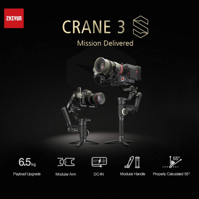 Zhiyun Crane 3S 3-Axis Handheld Gimbal Stabilizer for DSLR Cameras and Camcorder