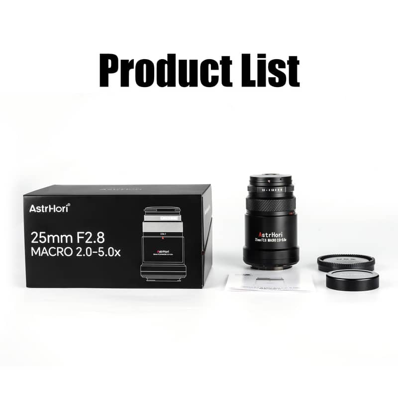 AstrHori 25mm F2.8 2-5X Macro Lens for Full Frame Mirrorless Cameras