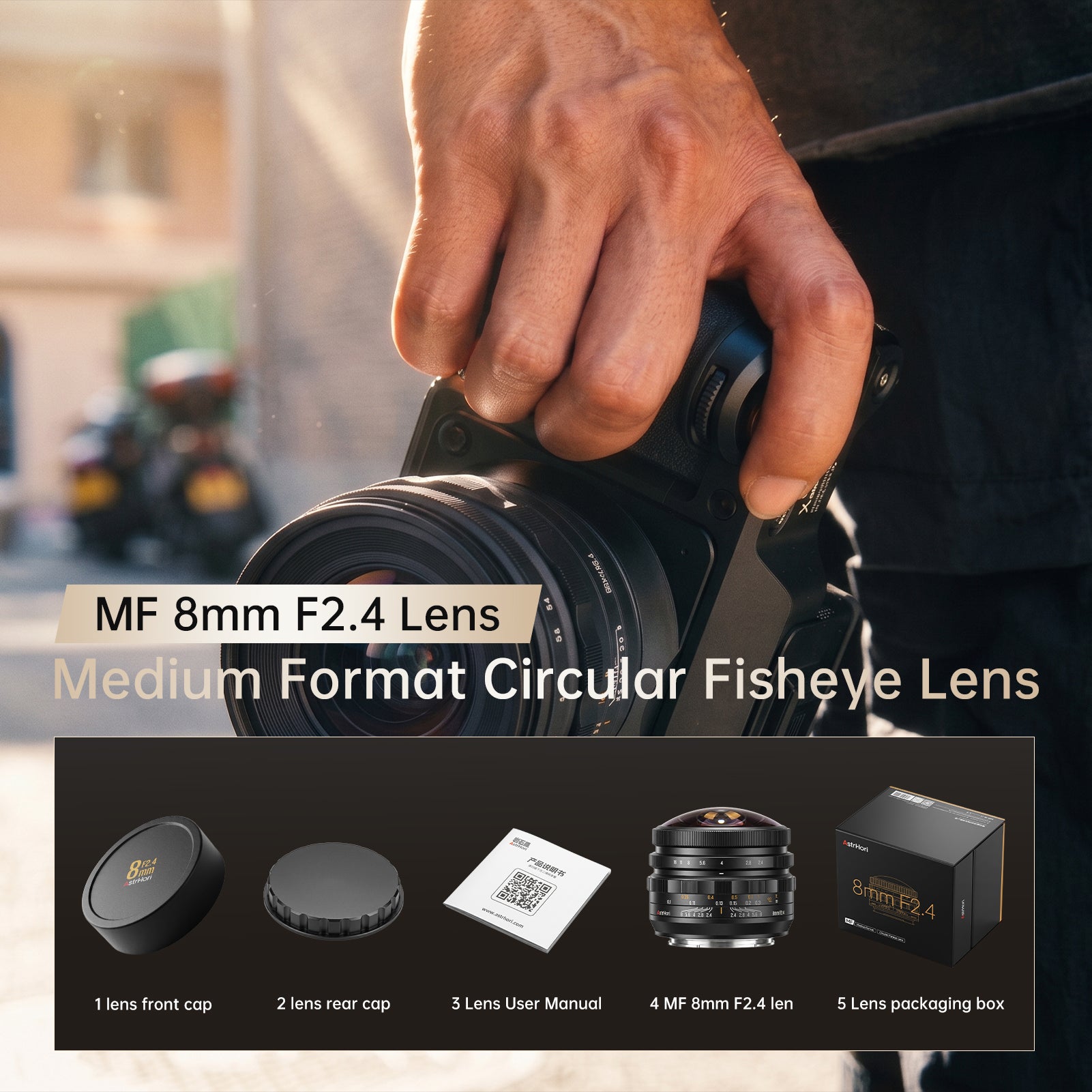 AstrHori MF 8mm F2.4 Circular Fisheye Lens for Fujifilm GFX & Hasselblad XCD
