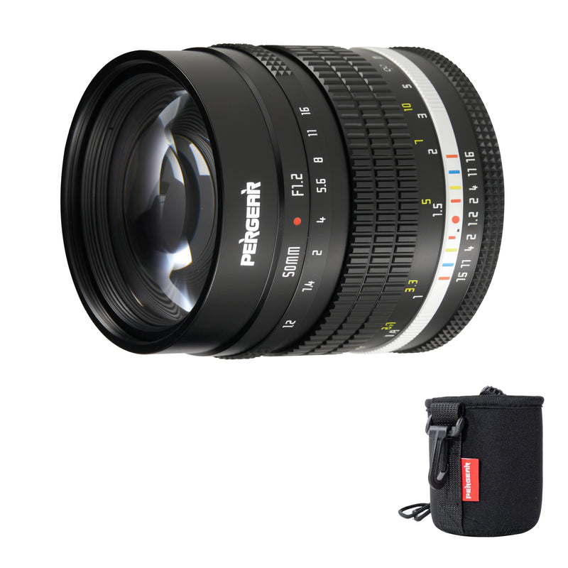 Pergear 50mm F1.2 APS-C Large Aperture MF Lens for X/E/Z/RF and M4/3 Mount Cameras