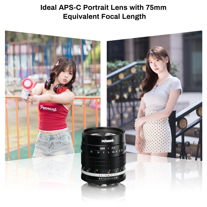 Pergear 50mm F1.2 APS-C Large Aperture MF Lens for X/E/Z/RF and M4/3 Mount Cameras