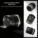 Pergear 50mm F1.2 APS-C Large Aperture MF Lens for X/E/Z/RF and M4/3 Mount Cameras