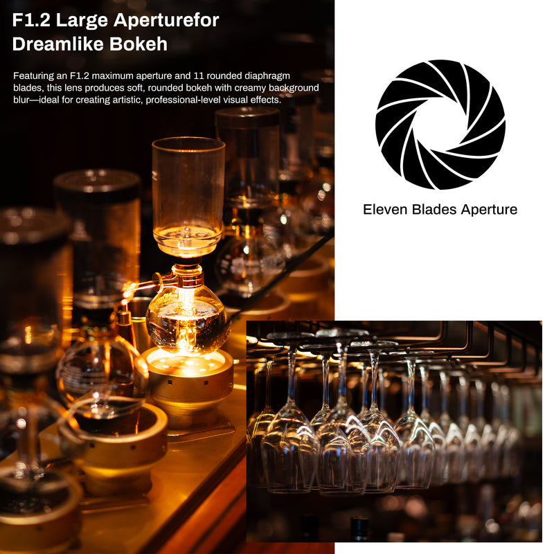 Pergear 50mm F1.2 APS-C Large Aperture MF Lens for X/E/Z/RF and M4/3 Mount Cameras