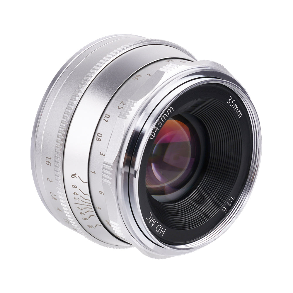 Pergear 35mm F1.6 Manual Focus Prime Fixed Lens for Sony/Fuji and M4/3 Cameras