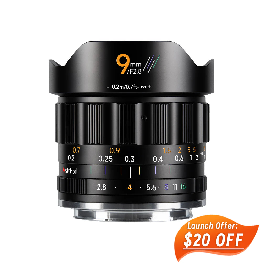 AstrHori MF 9mm F2.8 Ultra Wide-angle APS-C Lens for E/FX/EOS-R/M43/Z