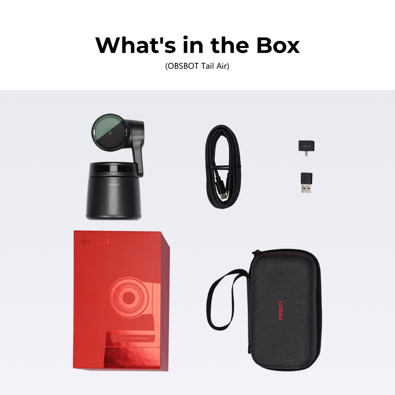 OBSBOT Tail Air ビデオカメラ本体 プラス付属品付き OBSBOT Tail Air Tiniest AI-Powered Premium 4K PTZ Streaming
