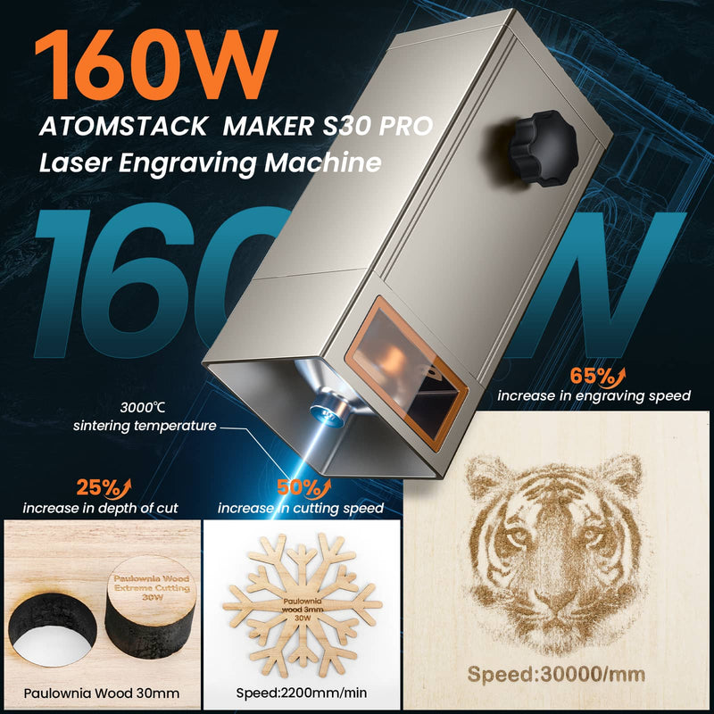 Atomstack S30 Pro X30 Pro 33-36W Laser Engraver Machine, With F30 Pro Air Assist Kit