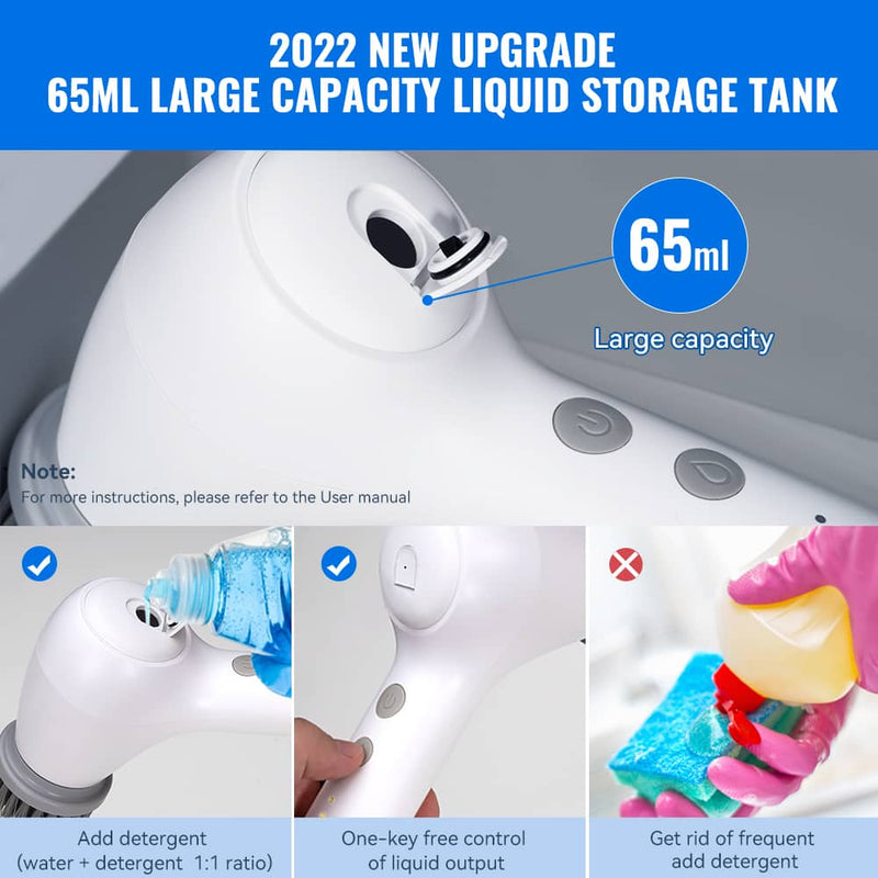 LIGHTWISH Electric Spin Scrubber with Liquid Storage Tank – Pergear