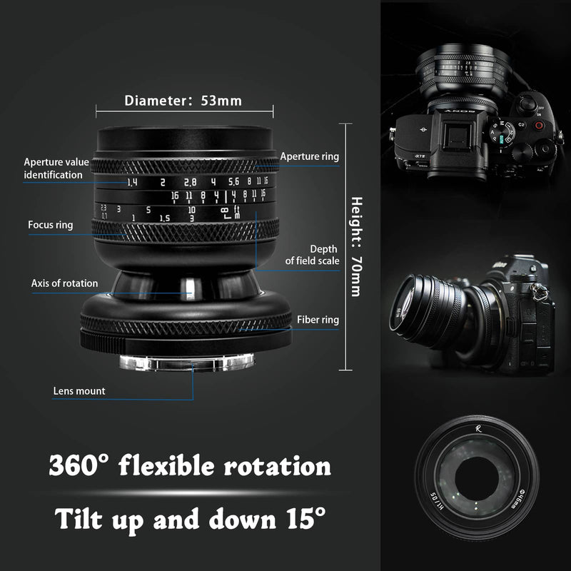 AstrHori 50mm F1.4 Full Frame MF Lens for X/RF/Z/E/M4/3 Mount Cameras