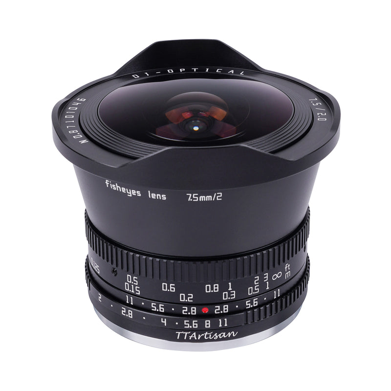 TTArtisan 7.5mm F2.0 Fisheye Lens, Compatible with Fuji, Sony, M4/3 and Nikon Cameras