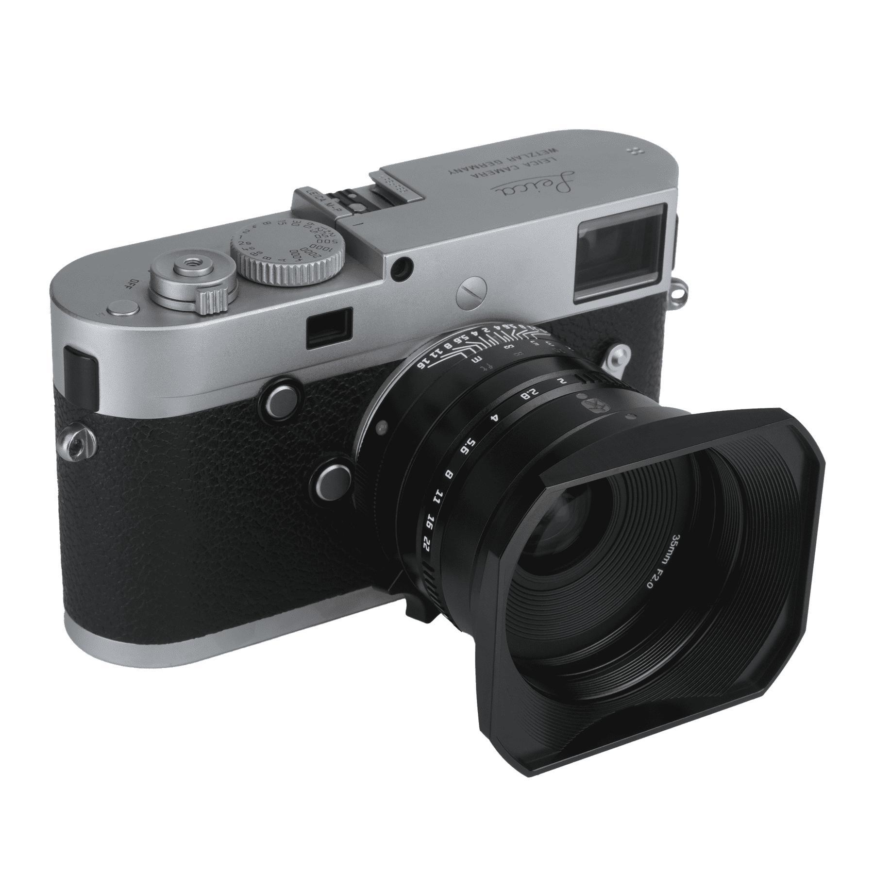 7Artisans WEN 35mm F2.0 Leica M Mark II, with Square Lens Hood