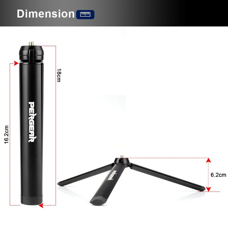 PERGEAR Aluminum Mini Tripod Tabletop Stand