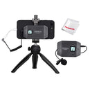 Comica CVM-WS50(C) Smartphone Video Kit, UHF 6-Channel Wireless Microphone with LCD Screen Phone Tripod Holder, 194FT Wireless Range, Built-in Rechargeable Battery