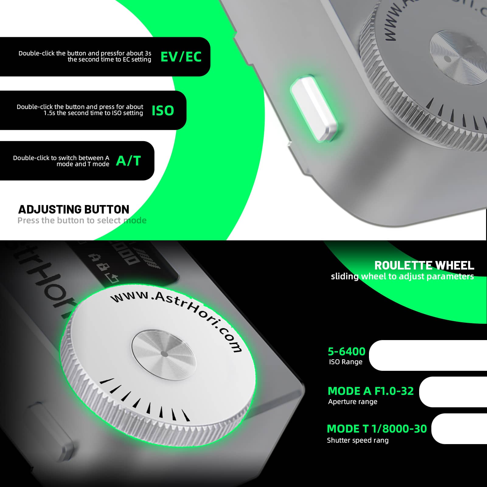 AstrHori AH-M1 Light Meter OLED Real-time Metering for Old Cameras