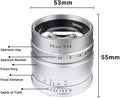 7artisans APS-C 55mm F1.4  for Fuji X Mount Cameras (Silver)