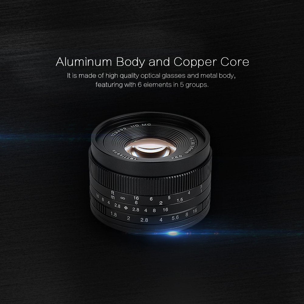 7artisans 50mm F1.8 Large Aperture Lens for Fuji-X mount and M4/3 mount Cameras