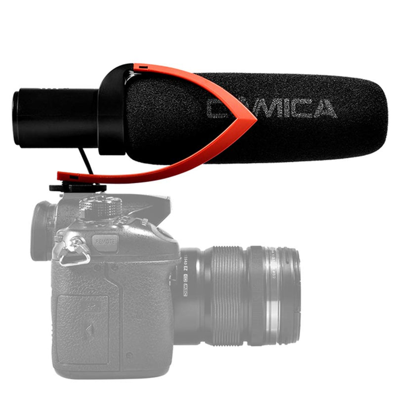 Comica CVM-V30 PRO Camera Microphone Electric Super-Cardioid Directional Condenser Shotgun Video Microphone for Canon Nikon Sony Panasonic DSLR Camera with 3.5mm Jack (Black)