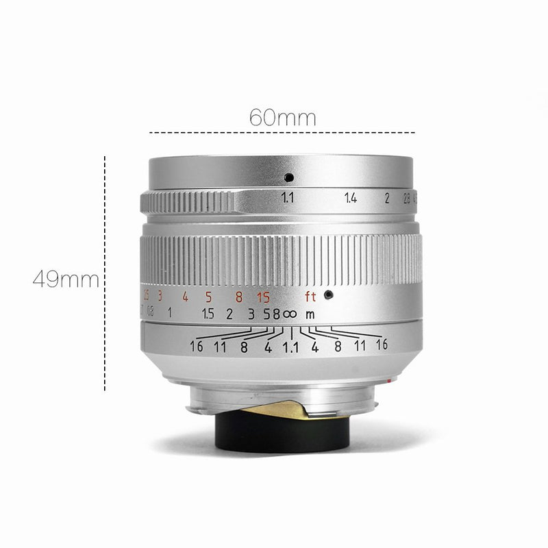 7artisans 50mm F1.1 Fixed Lens for Leica M-Mount Cameras Like Leica M2 M3 M4-2 M5 M6 M7 M8 M9 M10 M4P M9p M240 M240P ME M262 M-M CL