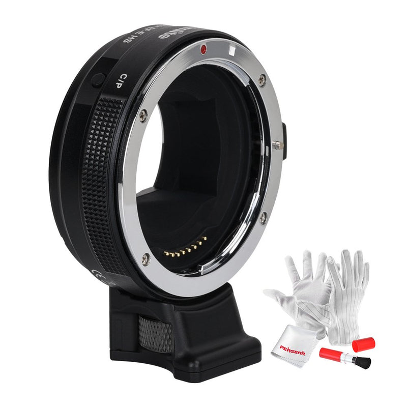 Commlite cm-EF-E HS High-Speed Electronic AF Lens Mount Adapter for Canon EF/EF-S Lens to Sony E-Mount Camera for Sony A9 A7RIII A7RII A6000 A6300 A6500,CDAF & PDAF Functions w/PERGEAR Cleaning Kit