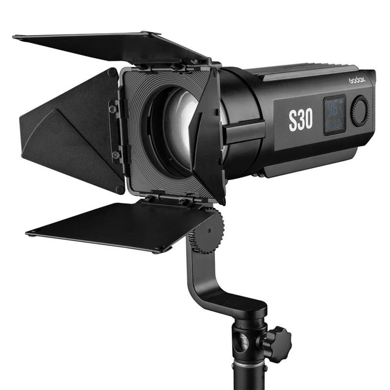 Godox S30 Focusing LED Light, 30W Daylight LED Studio Fresnel Spot Light