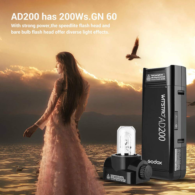 Godox AD200 200Ws 2.4G TTL Flash Strobe 1/8000 HSS Cordless Monolight