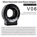 Commlite cm-ENF-E1 Pro Nikon F Mount Lens to Sony E Mount Autofocus Electronic Lens Adapter w/Aperture Control Built-in is VR EXIF Transmitting for Sony A9 A7R2 A7II A6300 A6500 A7R