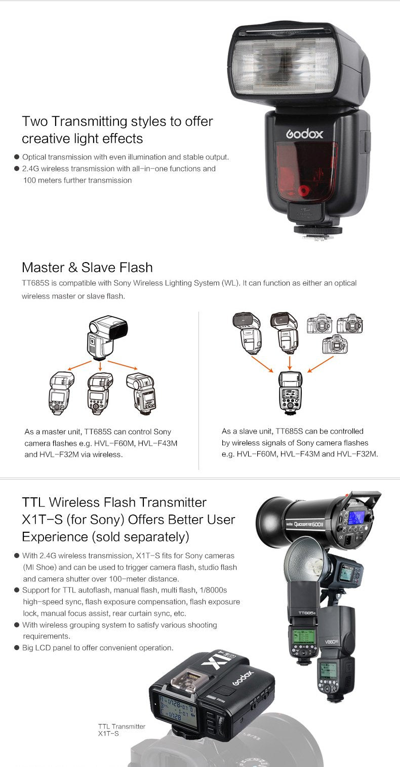 Godox TT685 HSS GN60 TTL Flash Speedlite