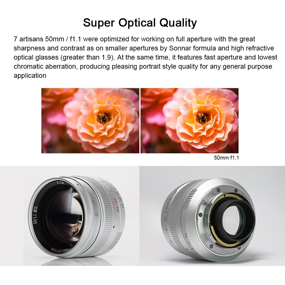 7artisans 50mm F1.1 Full Frame Large Aperture Fixed Lens for Leica Cameras