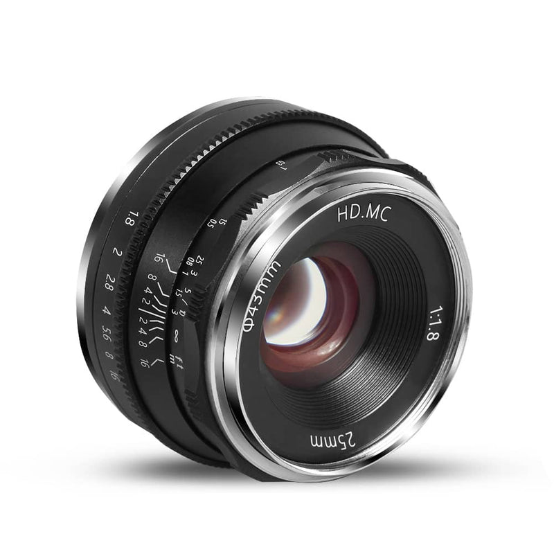 Pergear 25mm F1.8 MF Lens for Fujifilm/Sony/ M4/3 Cameras