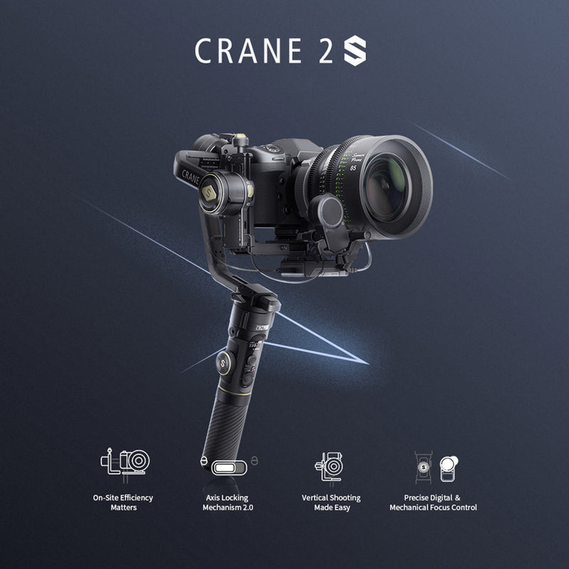 Zhiyun Crane 2S Follow Focus 3-Axis Handheld Gimbal with extra 3*battery
