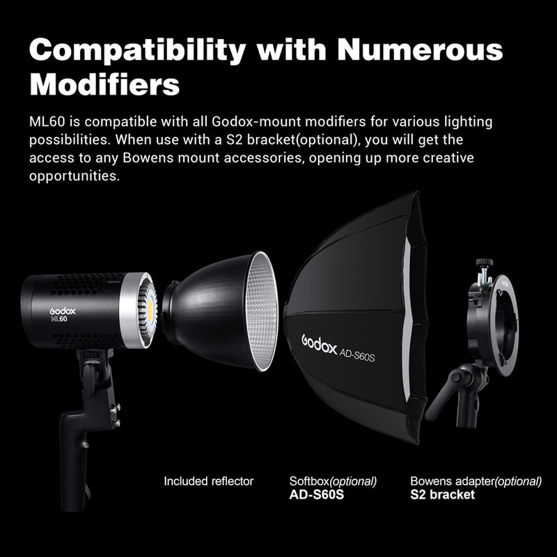 Godox ML60, 60W Handheld LED Video Light