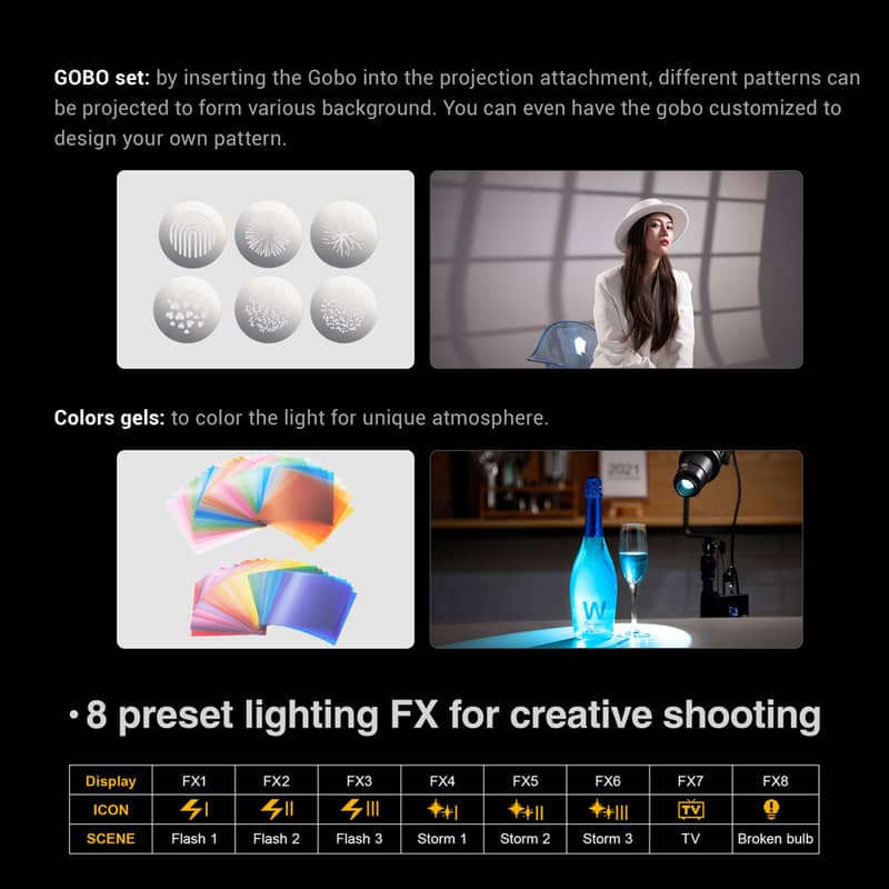 Godox S60 60W Daylight LED Studio Fresnel Spot Light, Focusing LED Light