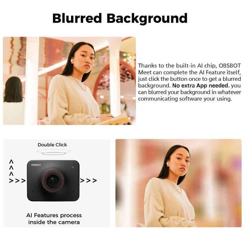 OBSBOT Meet 4K Webcam Ultra HD AI-Powered Virtual Background