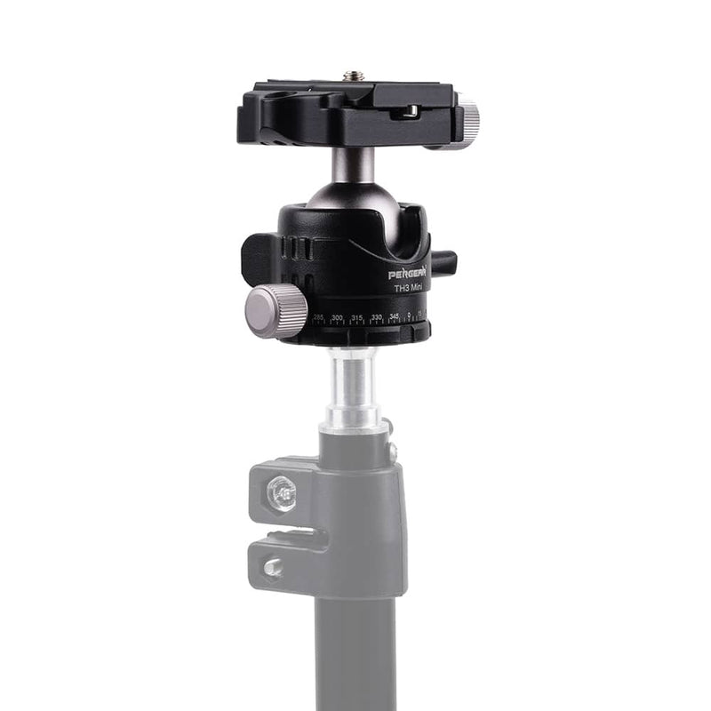 Pergear TH3 Mini Ball Head, Free Rotation Tripod Head for DSLR Cameras, Monopods, Gopro, Slider, etc.