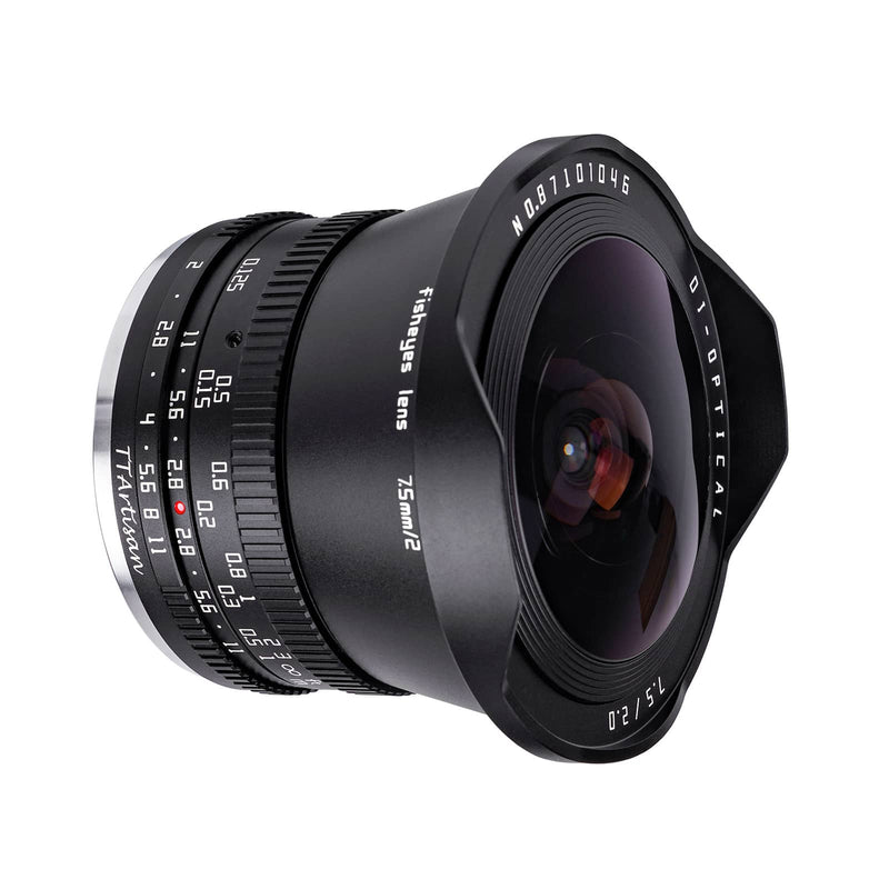 TTArtisan 7.5mm F2.0 Fisheye Lens, Compatible with Fuji, Sony, M4/3 and Nikon Cameras