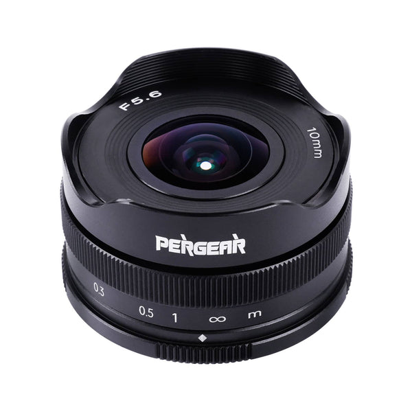 Pergear 10mm F5.6 Pancake Fisheye Lens for APS-C Fuji, M4/3, Sony&Canon Cameras