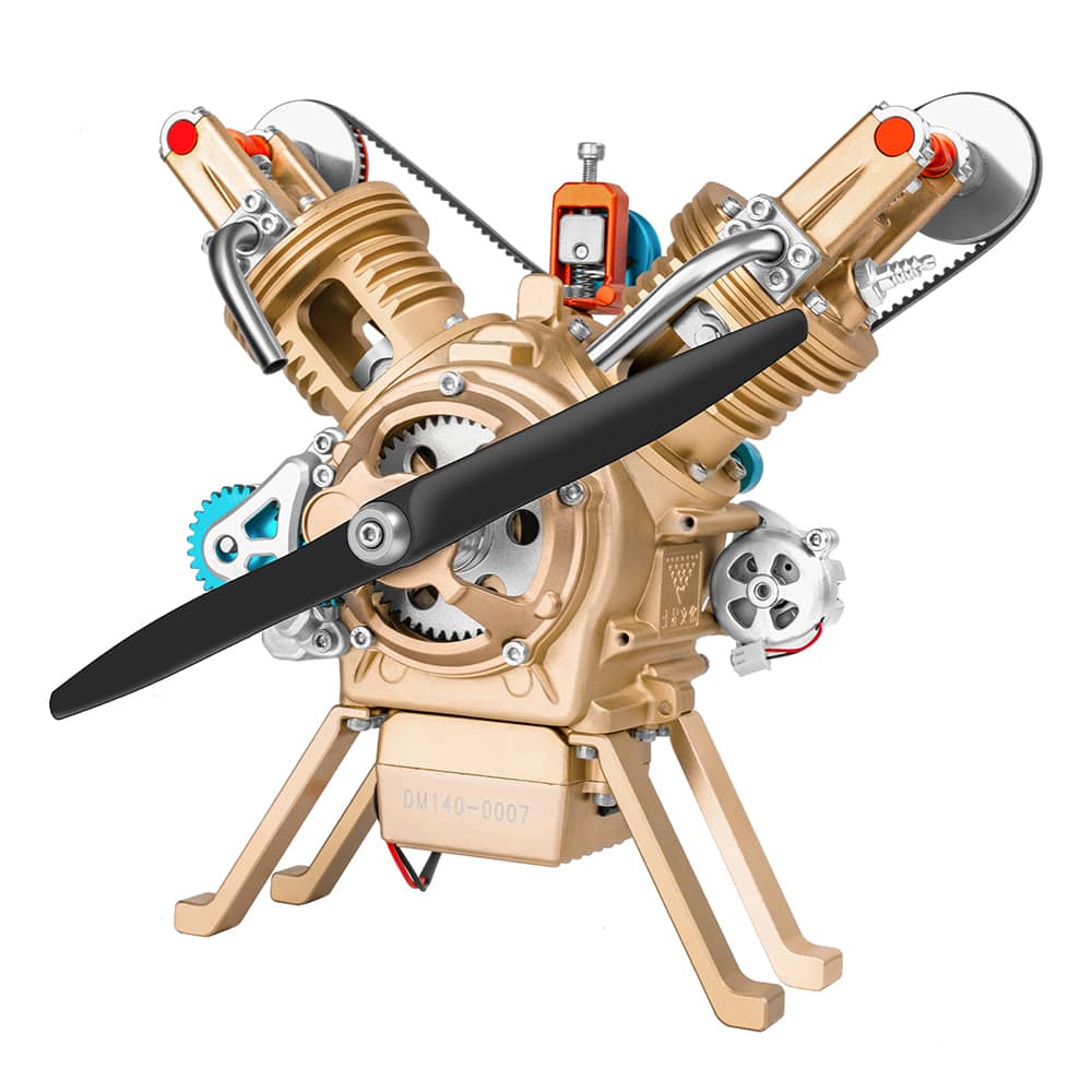 Teching V2 Engine Model Cylinder Car Assembly Kit for Gift