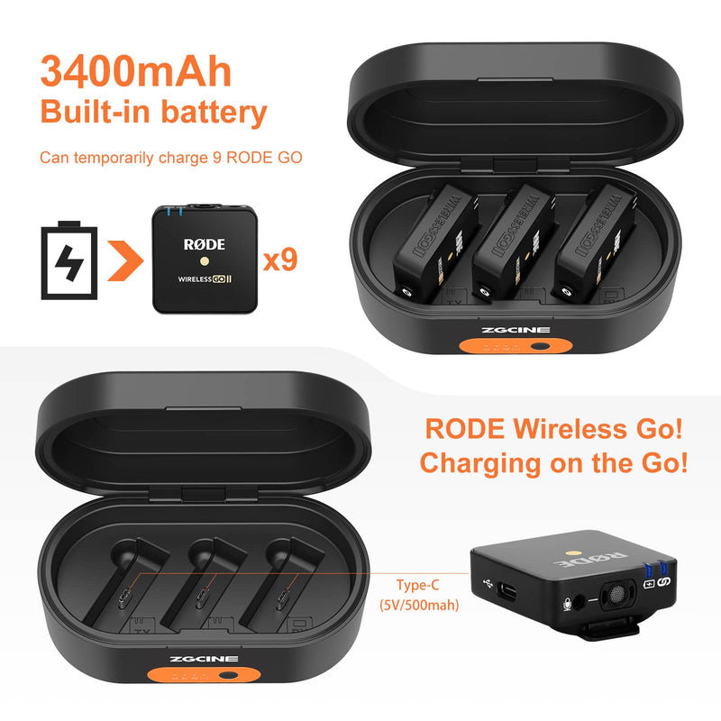 ZGCINE ZG-R30 Charging Box for Rode Wireless GO Mic, Fast Charging Case  Compatible with Rode Wireless GO/GO II – Pergear