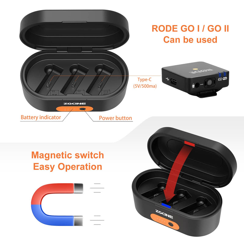 ZGCINE ZG-R30 Fast Charging Case for Rode Wireless GO/GO II Microphone