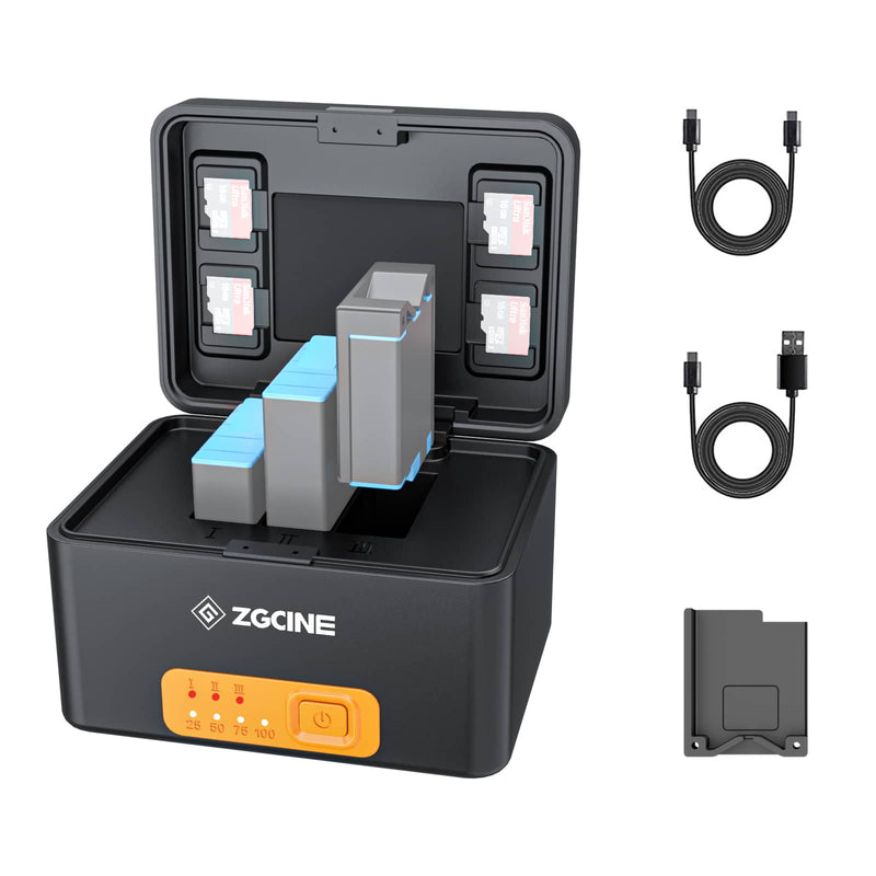 ZGCINE PS-G10 Charging Case for GoPro 11/10/9/8/7/6/5 Battery with 3 Charging Slots