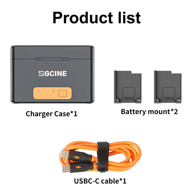 ZGCINE G10 Mini Wireless Charging Case for Gopro Hero 10 Hero 9/8/7/6/5 Battery