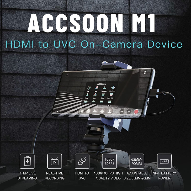Accsoon M1 1080p Video Transmitter, HDMI to UVC On-Camera Device for Android Smartphone