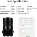 AstrHori 85mm F2.8 Full Frame Tilt Prime Focus Lens