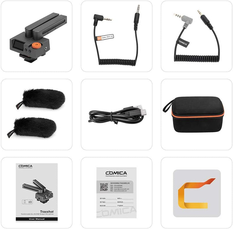 COMICA Traxshot Shotgun Microphone with Rotatable Dual-Capsule