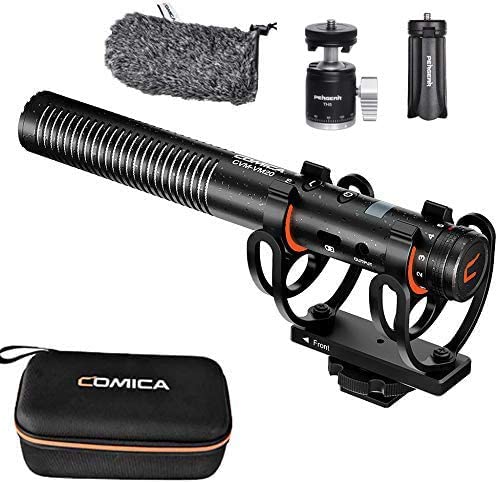 Comica CVM-VM20 Shotgun Microphone, Super Cardioid Condenser Mic