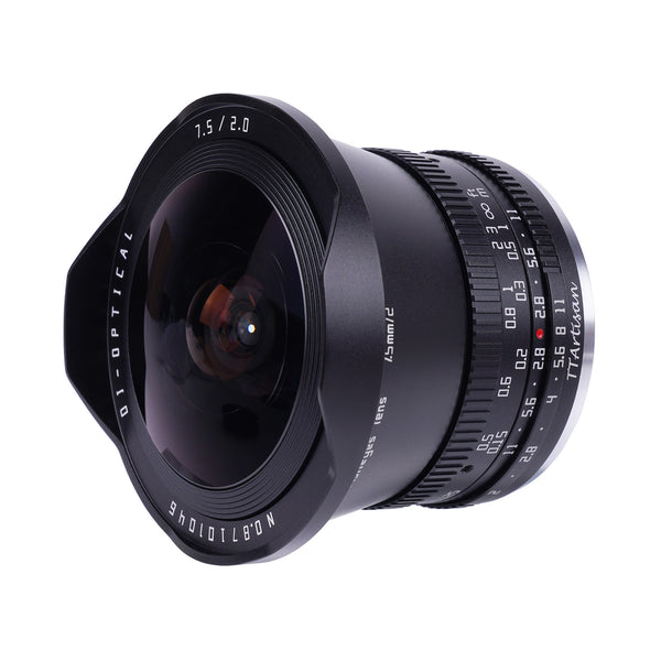 TTArtisan 7.5mm F2.0 Fisheye Lens, Compatible with Fuji, Sony, M4