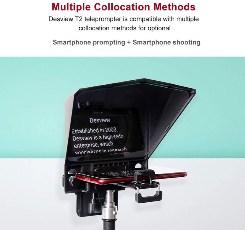 Desview T2 Portable Teleprompter Kit, Supports Wide Angle Lens